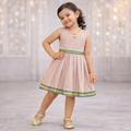 Girls Solid Color Ethnic Pavadai Set (Orange1)