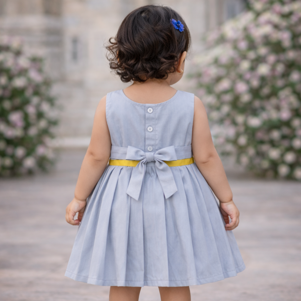 Girls Soft Finish Ethnic Dress (Blue)