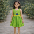 Girls Soft Finish Ethnic Dress (Green)