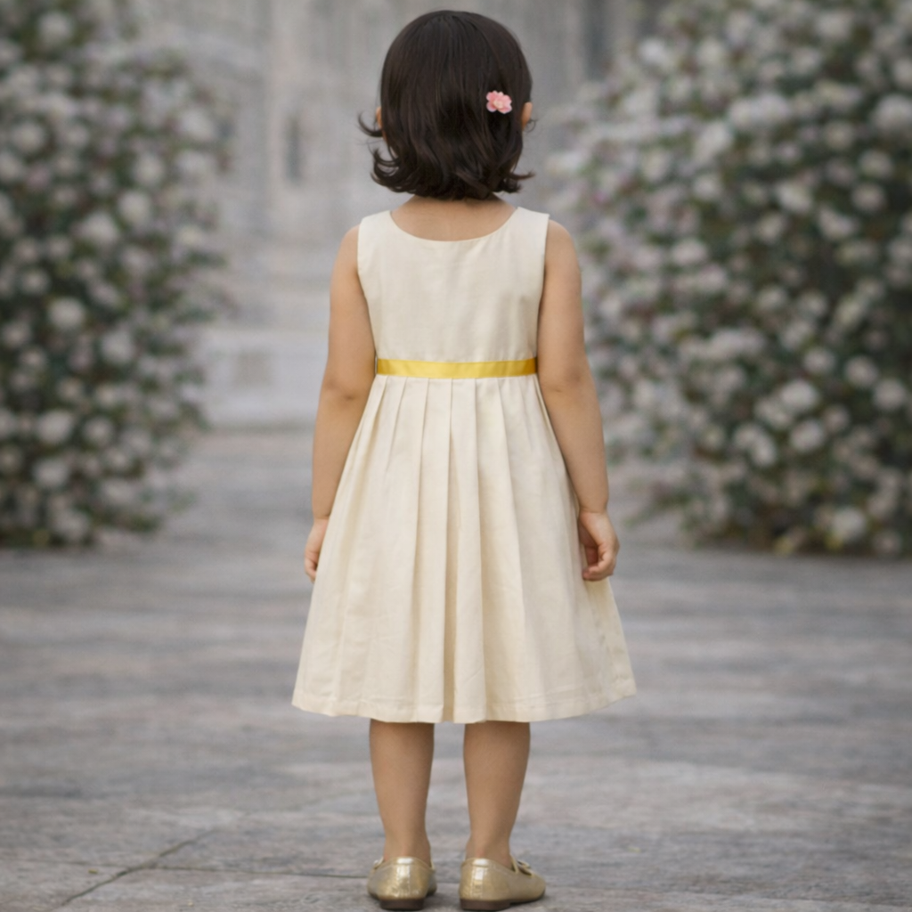 Girls Soft Finish Ethnic Dress (Biscuit)