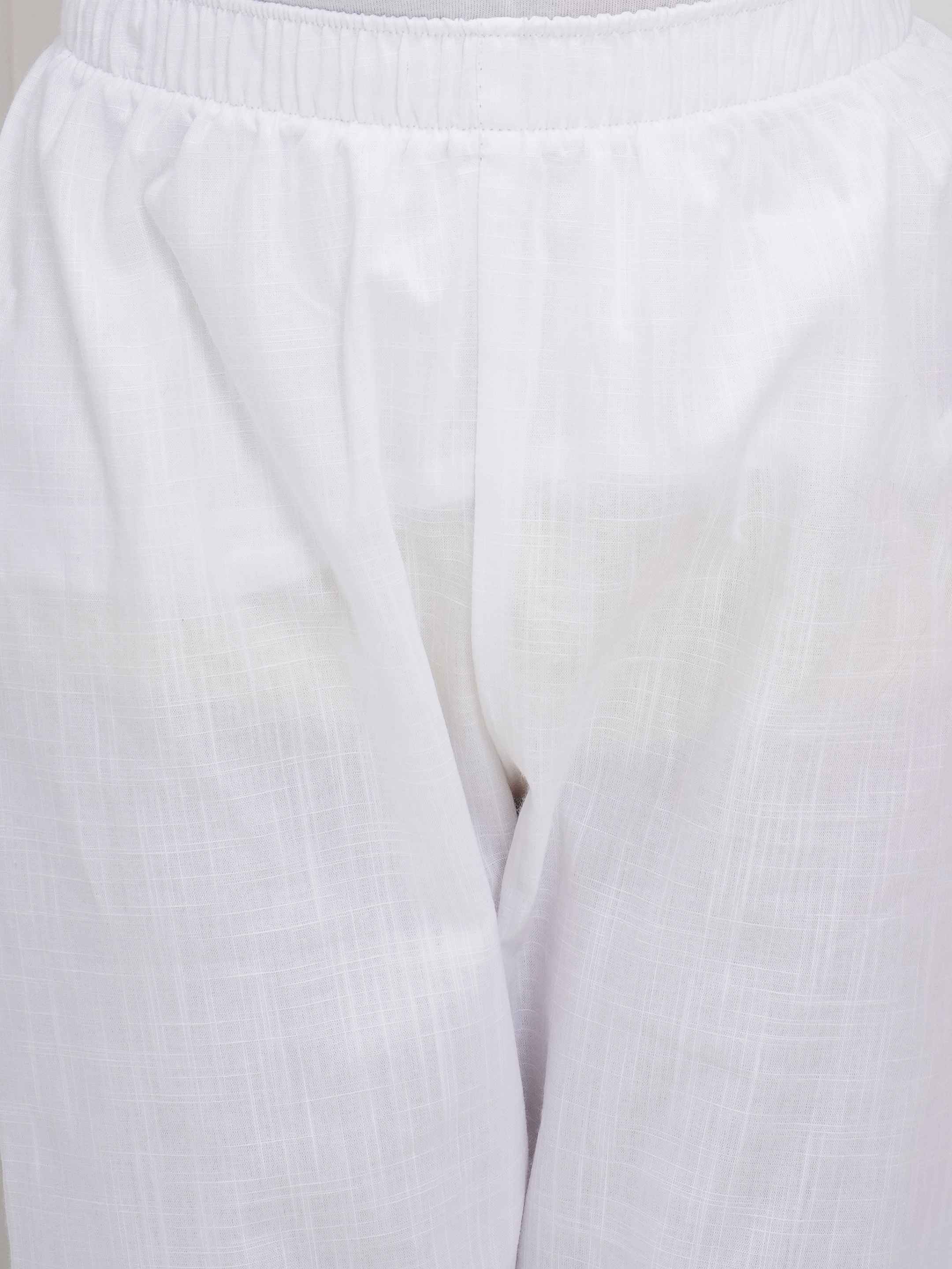 Boys Cotton Popline Printed Kurta Pyjama Set(orange-and-white1)